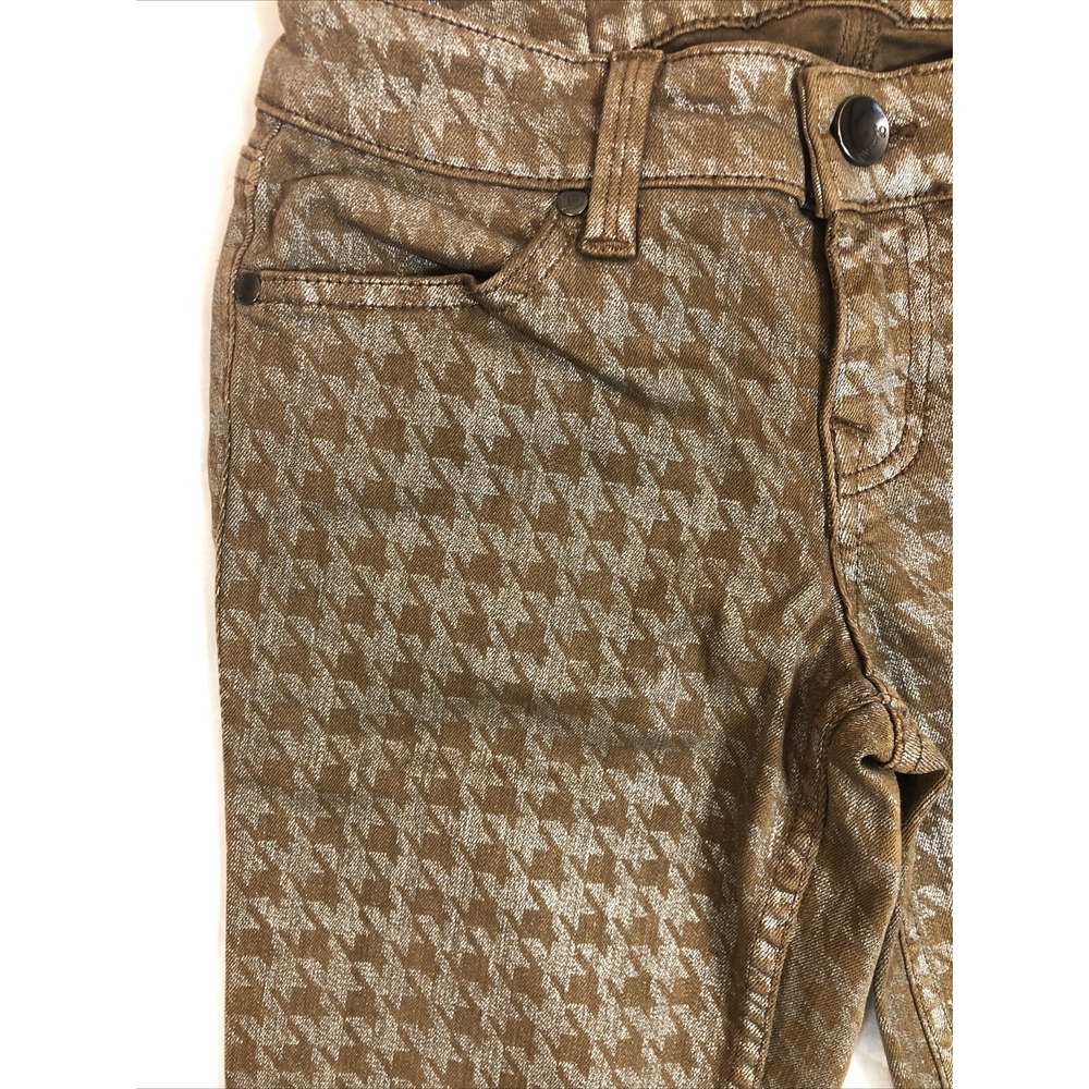 Level 99 Anthropologie Jeans Womens 25 Brown Silver Metallic Janice Ultra Skinny